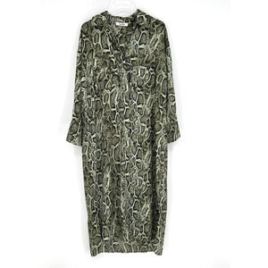 Ena Pelly Dress Womens 2 Snake Print Green Eco Sustainable Recycled Polyester